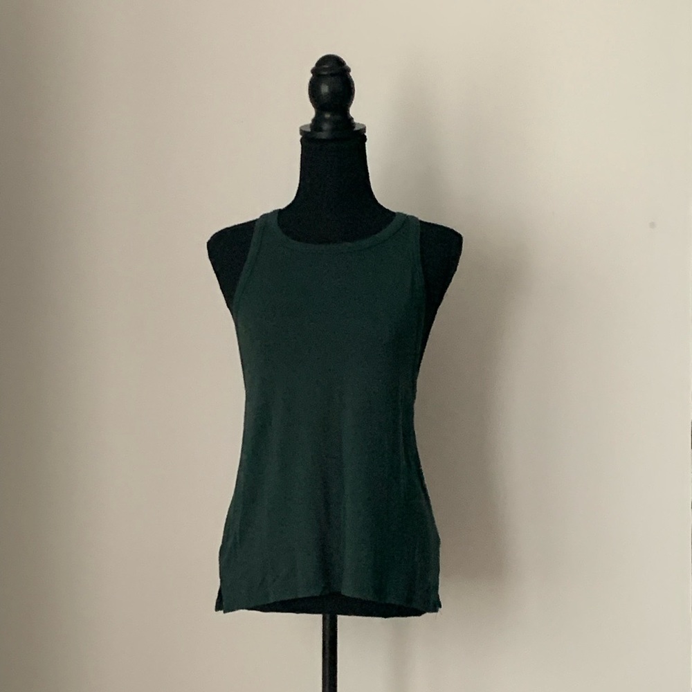 Joah Brown Dark Green Racerback Sleeveless Tank Top